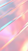 Holographic iridescent diagonal stripes in pastel pink and blue create dreamy abstract background with smooth glossy texture and light reflections.