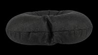 Black round travel neck pillow isolated on transparent background, ready for T-shirt design, clipart, stickers, print on demand, and sublimation projects.