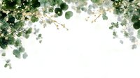 Delicate watercolor green clover leaves and branches create natural border frame on white background, suitable for St Patrick's Day designs and spring themes.