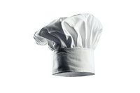 White professional chef hat isolated on white background, traditional toque blanche with pleated top design for restaurant and culinary industry use.