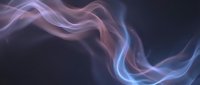 Abstract flowing smoke waves in purple and blue colors creating elegant curved lines against dark background for modern digital art and design projects.