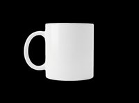 White ceramic coffee mug isolated on transparent background, ready for sublimation, print on demand, mockup design, clipart, stickers, and custom product presentations.