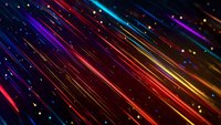 Abstract colorful light streaks with glowing neon trails creating dynamic motion blur effect on dark background for modern digital design projects.
