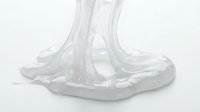 Transparent liquid splashing and flowing in mid-air against white background, isolated for design use on merchandise and promotional materials.