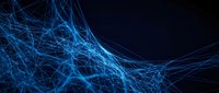 Abstract blue glowing network lines and connections on dark background creating futuristic digital technology pattern for modern design projects.