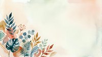 Watercolor botanical frame with autumn leaves and foliage on soft pastel background for wedding invitations and greeting cards.