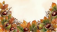 Autumn chestnuts and fall foliage frame isolated on white background, ready for seasonal design projects, greeting cards, and autumn-themed marketing materials.