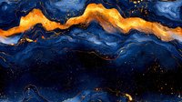Abstract navy blue and gold marble texture with flowing liquid waves and golden veins on dark background, luxury art design pattern for modern decor and wallpaper.