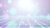 Futuristic digital grid with glowing particles and bokeh lights, creating a tech-inspired abstract background for design and technology projects.