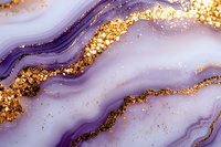 Luxurious purple and gold marble abstract background with flowing waves and glitter texture. Elegant design for luxury packaging and modern wall art decor.