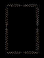 Elegant gold foliage border frame on black background for invitations, certificates, and luxury design projects with decorative leaf elements.