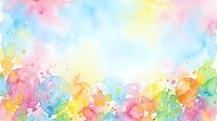 Colorful watercolor splash background with rainbow paint drops and artistic texture for creative design projects and decorative elements.