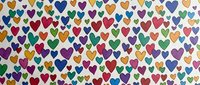 Colorful heart pattern with multicolored hearts on light background. Seamless repeating design for romantic themes, Valentine's Day, love concepts.