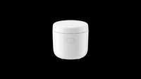 White electric rice cooker isolated on transparent background, ready for clipart, stickers, print on demand, T-shirt design, and sublimation projects.