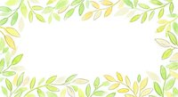 Watercolor spring leaves frame border with green and yellow foliage on white background for natural design projects and botanical decorations.