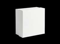 Blank white product box isolated on transparent background, ready for packaging design, branding, and print-on-demand applications. Perfect for t-shirt boxes, clipart, and sublimation projects.