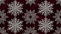 Seamless winter pattern with ornate snowflakes and stars on burgundy background. Elegant holiday design for wrapping paper, textiles, wallpaper decoration.