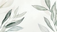 Delicate sage green watercolor leaves and branches on white background, botanical minimalist design pattern for wedding stationery and home decor.