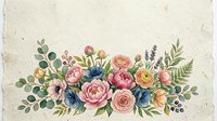 Vintage floral arrangement with pink peonies, roses, and mixed greenery on aged cream background. Suitable for wedding invitations, greeting cards, and botanical designs.