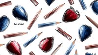 Seamless back to school pattern with hand drawn red apples and wooden pencils scattered on white background, repeatable design for educational themes.