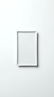 Empty white rectangular frame with shadow on light gray background, isolated and ready for design mockups, presentations, and branding projects.