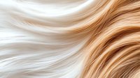 Smooth flowing blonde and white hair strands creating elegant waves and highlights against light background, macro photography showing texture details.