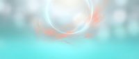 Soft glowing orb with light rays on blurred turquoise and coral gradient background, suitable for wellness, technology, and abstract design projects.