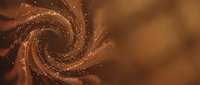 Swirling golden particles and light create an abstract spiral vortex with warm bronze tones, suitable for backgrounds, transitions, and digital design projects.