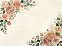 Elegant floral frame with pink roses and eucalyptus leaves on cream background for wedding invitations, greeting cards and romantic design projects.