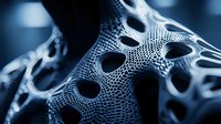 Microscopic view of organic cellular structure with perforated holes in blue tones showing intricate natural patterns and textures for scientific research.
