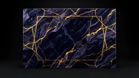 Dark purple marble texture with golden veins and cracks creating luxury stone pattern for interior design and decorative applications.