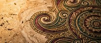 Ornate mandala design with intricate swirls and patterns on aged parchment texture for meditation, spiritual artwork, and decorative backgrounds.
