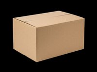 Closed cardboard shipping box isolated on transparent background, ready for packaging design, e-commerce graphics, logistics illustrations, print-on-demand products and commercial packaging mockups.