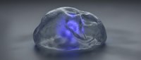 Translucent ice dome with glowing purple energy core, suitable for sci-fi, gaming, and digital design projects.
