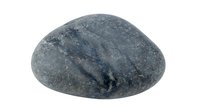 Dark gray granite stone with natural texture and mineral patterns isolated on white background for geology education and decorative design projects.