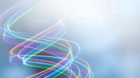 Abstract colorful light trails creating dynamic swirling motion on soft gradient background for modern digital design and technology concepts.