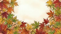 Autumn maple leaves in vibrant red, orange, and yellow tones frame a neutral background, ideal for seasonal designs, fall marketing materials, and autumn-themed projects.
