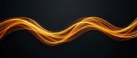 Golden glowing wave of light flowing across dark background, perfect for energy, motion, and technology design projects.