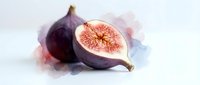 Fresh ripe figs with one cut in half showing pink flesh and seeds on white background. Healthy organic fruit for cooking and nutrition concepts.