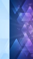 Abstract geometric background with overlapping translucent triangles in blue and purple tones, featuring soft bokeh particles and gradient effects for modern design projects.
