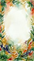 Watercolor autumn foliage frame with colorful leaves and botanical elements creating elegant border for wedding invitations and seasonal designs.