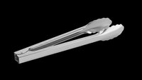 Stainless steel serving tongs isolated on transparent background, ready for kitchen design, clipart, print-on-demand products, sublimation, and t-shirt graphics.