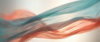 Abstract flowing waves in coral pink and teal colors creating dynamic movement on soft gradient background for modern design projects.