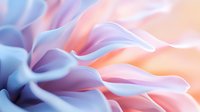 Dreamy macro photography of soft petals in pastel blue and coral pink creating gentle waves and curves with delicate light and shadow play.