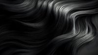 Abstract flowing waves of dark hair with smooth curves and glossy highlights creating an elegant monochrome pattern for luxury beauty and salon marketing.