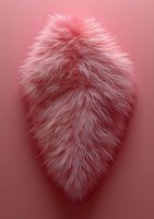 Soft pink fluffy fur texture on gradient background, luxurious furry surface with detailed hair strands creating dimensional effect for fashion and design projects.