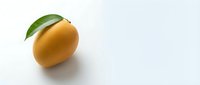 Golden mango with green leaf isolated on white background, ready for food packaging, culinary design, recipe blogs, and restaurant menus.
