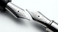 Elegant fountain pen nib with intricate decorative engravings on white background, luxury writing instrument for business and calligraphy applications.