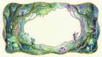 Enchanted forest frame with twisted tree branches and magical fairy silhouette creating natural border for fantasy storytelling and design projects.