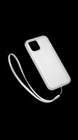 Clear smartphone case with wrist strap, isolated on transparent background. Ready for stickers, print on demand, T-shirt design, clipart, and sublimation projects.